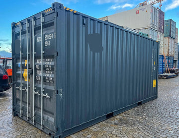 20 voet hoge kubus zeecontainer grijs