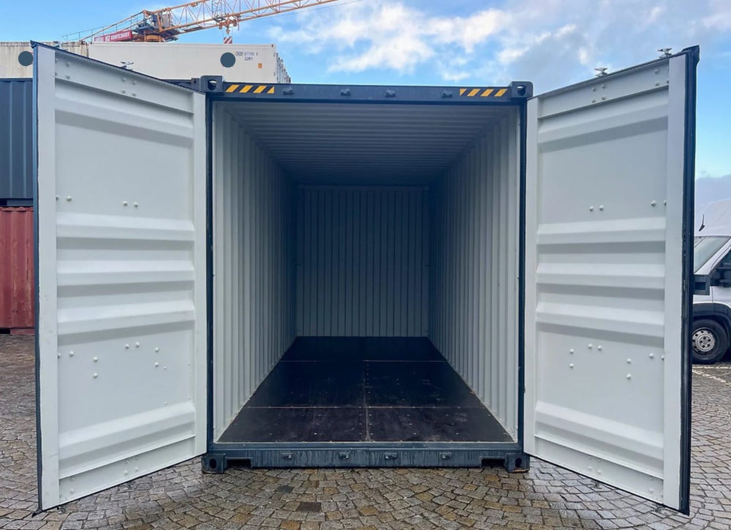 20 voet hoge kubus zeecontainer grijs