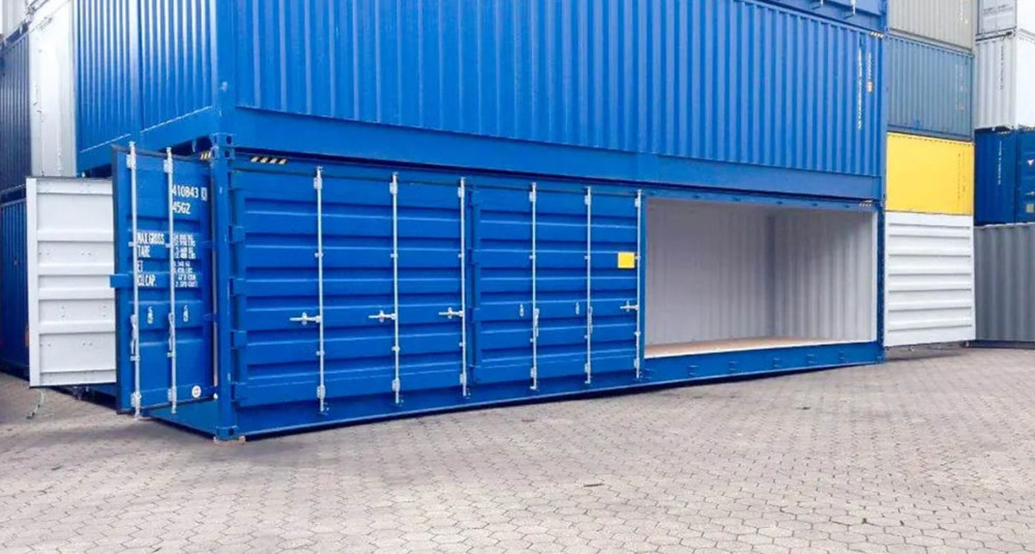 40ft High Cube-container met zijdeur (HCSD) blauw